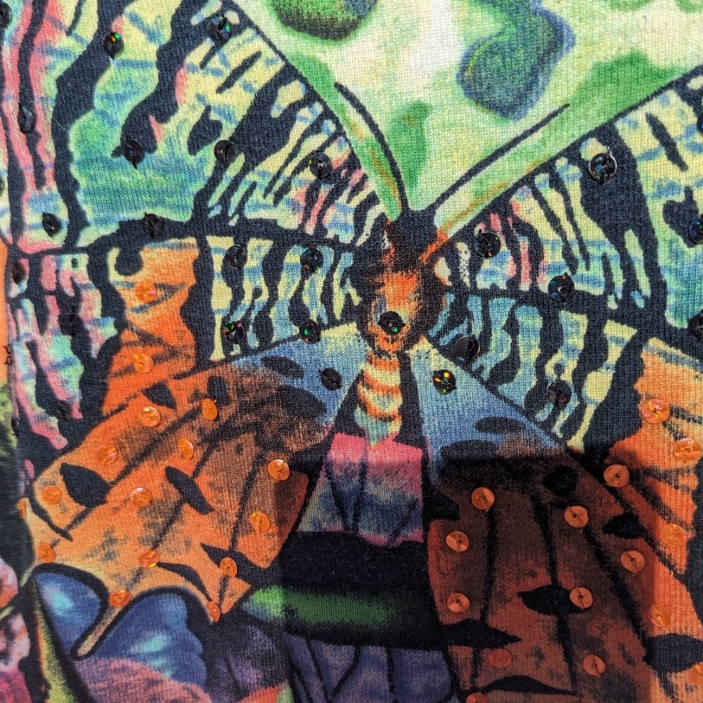Spring Beautiful Butterfly shirt Petite Small - Picture 4 of 5